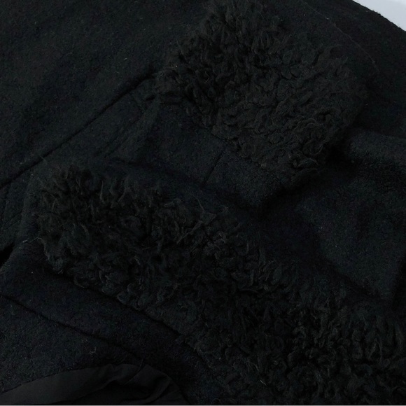 Free People Black Boucle Fancy Faux Fur Lined Jacket S - Picture 9 of 10